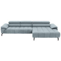 ECKSOFA Webstoff Türkis  - Türkis/Schwarz, Design, Textil/Metall (329/190cm) - Beldomo Style