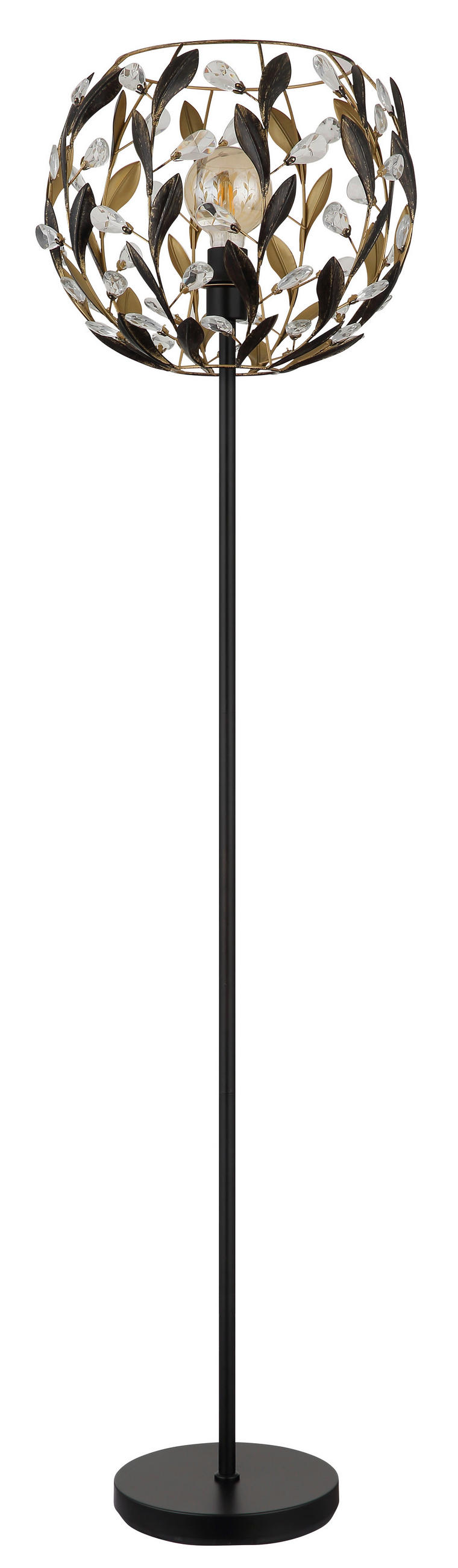 STEHLEUCHTE - Klar/Goldfarben, Basics, Kunststoff/Metall (40/157cm) - Globo