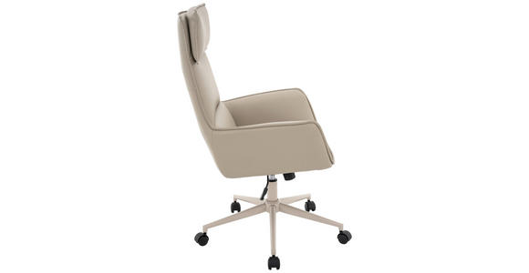 CHEFSESSEL Lederlook Taupe - Taupe, MODERN, Kunststoff/Textil (67/111-121/65cm) - Novel