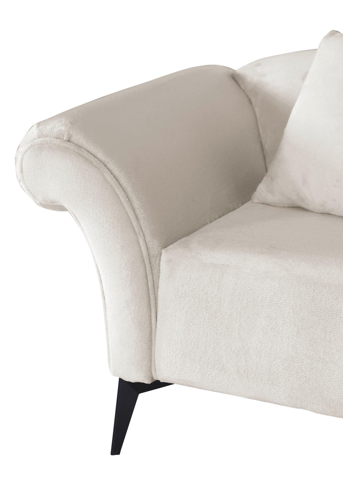 SESSEL Chenille Beige    - Beige/Schwarz, Design, Textil/Metall (138/83/85cm)