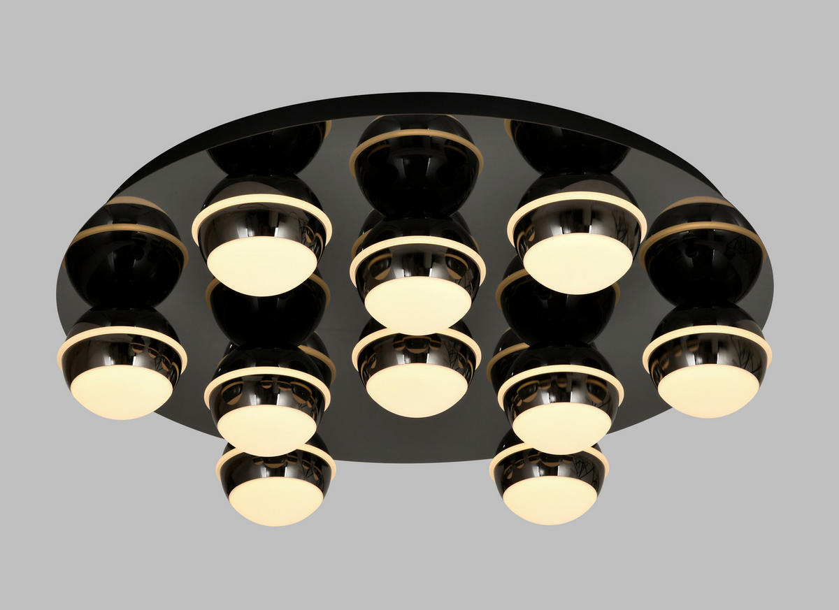LED-DECKENLEUCHTE Biarritz 60/60/14 cm  - Schwarzchrom, Basics, Kunststoff/Metall (60/60/14cm)
