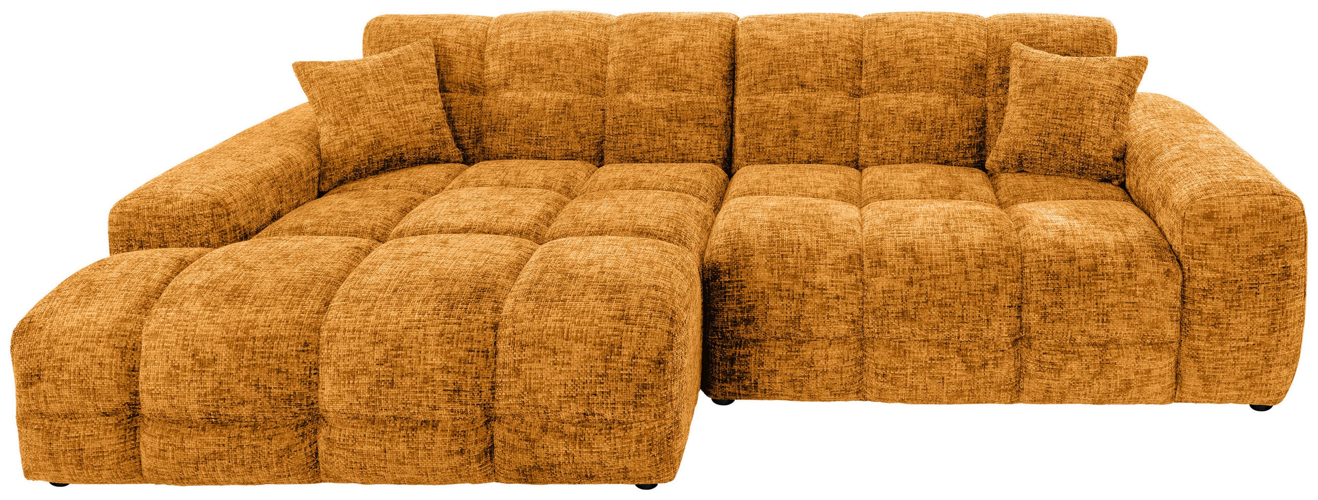 ECKSOFA in Struktur Goldfarben 152/301 cm - Goldfarben/Schwarz, MODERN, Kunststoff/Textil (152/301cm) - Livetastic