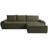 ECKSOFA - Schwarz/Olivgrün, KONVENTIONELL, Kunststoff/Textil (292/173cm) - Carryhome