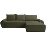 ECKSOFA in Flachgewebe Olivgrün  - Schwarz/Olivgrün, KONVENTIONELL, Kunststoff/Textil (292/173cm) - Carryhome