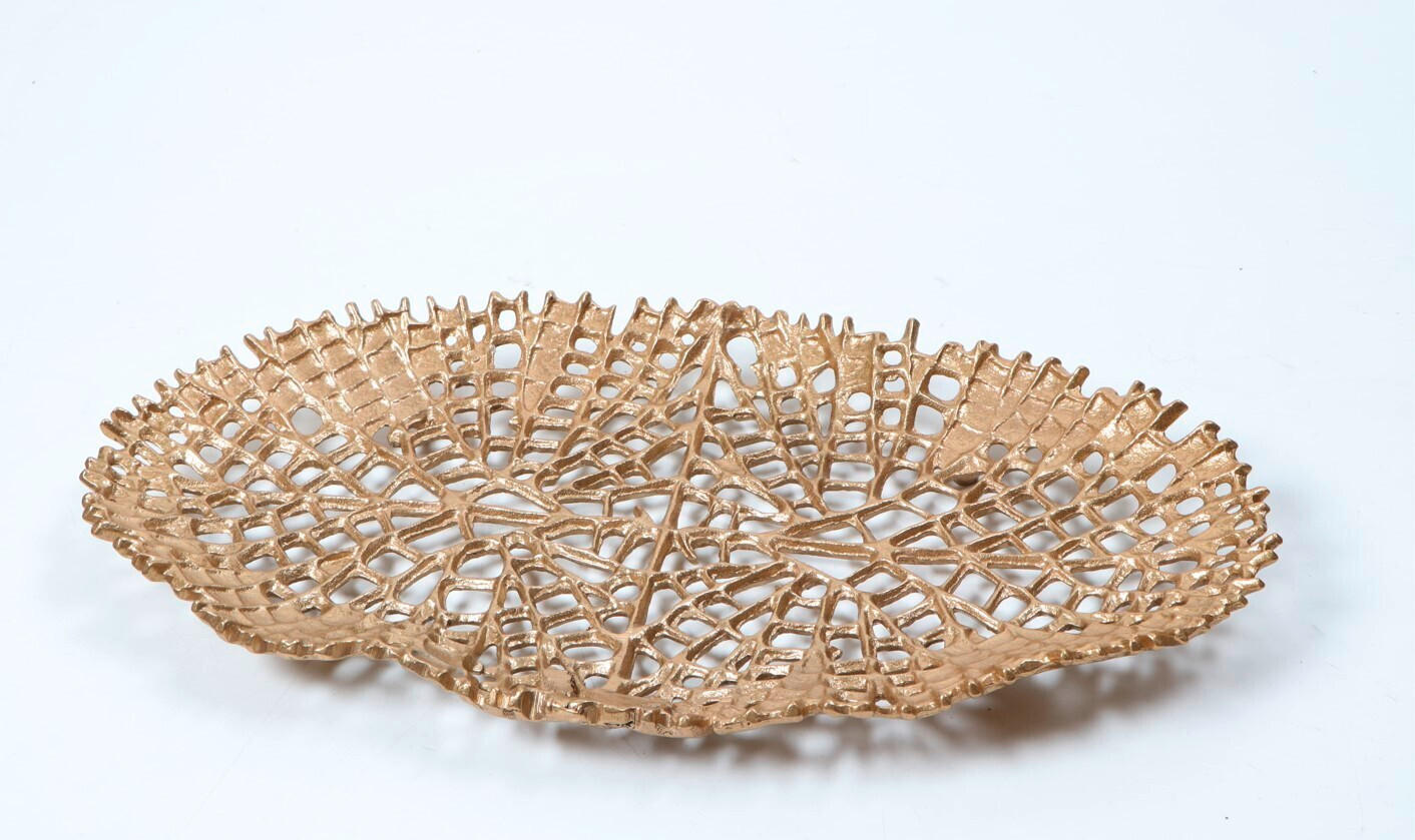 DEKORAČNÍ MISKA - barvy zlata, Design, kov (48/27/5,5cm) - Ambia Home