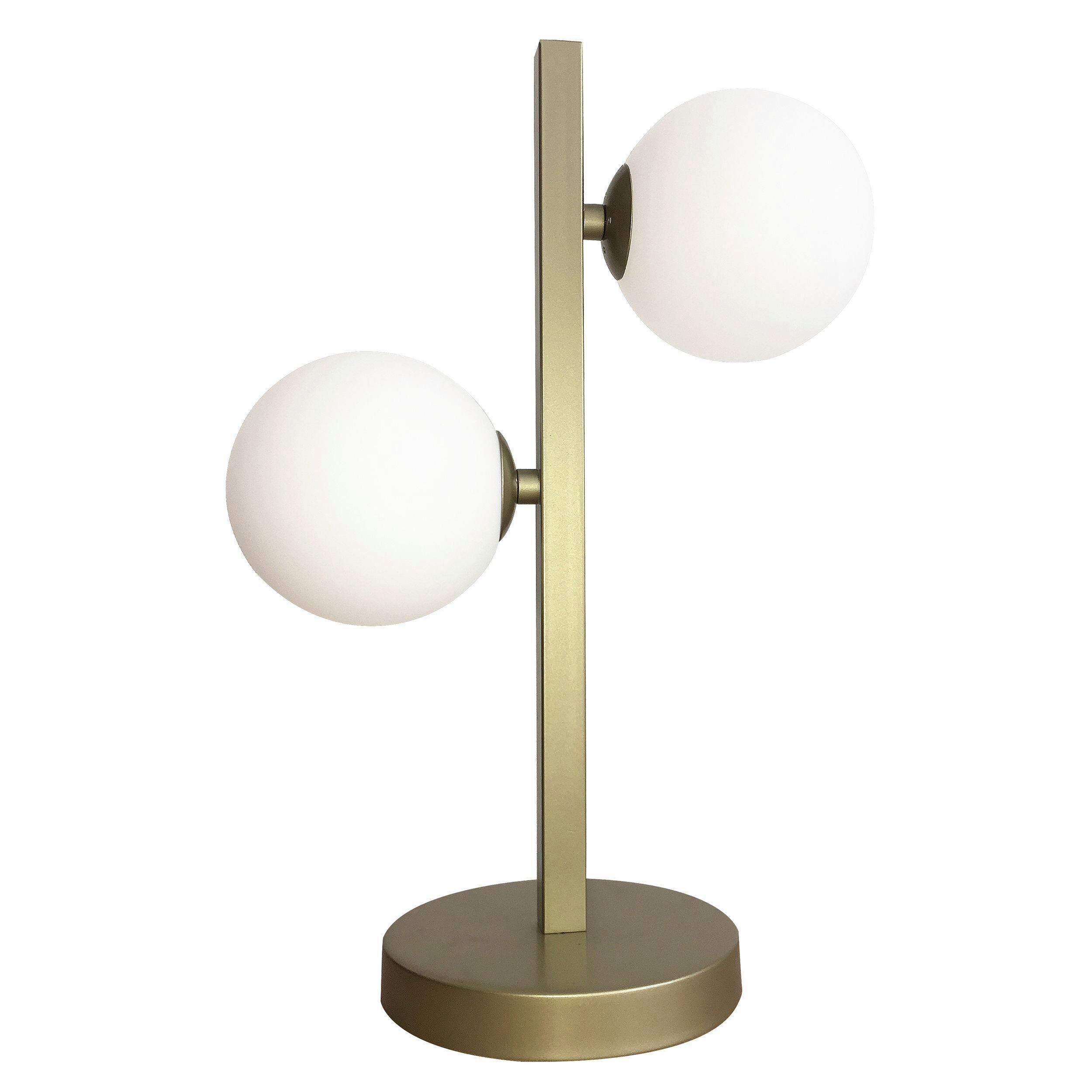TISCHLEUCHTE 28/16/42 cm   - Messingfarben, KONVENTIONELL, Glas/Metall (28/16/42cm)