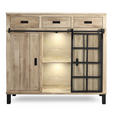 HIGHBOARD  148/135/42 cm 3 Schublade(n)  - Graubraun/Schwarz, LIFESTYLE, Glas/Holz (148/135/42cm) - Landscape