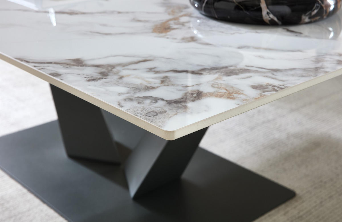 COUCHTISCH rechteckig Anthrazit, Weiß  - Anthrazit/Weiß, Design, Keramik/Metall (120/40/80cm) - MID.YOU
