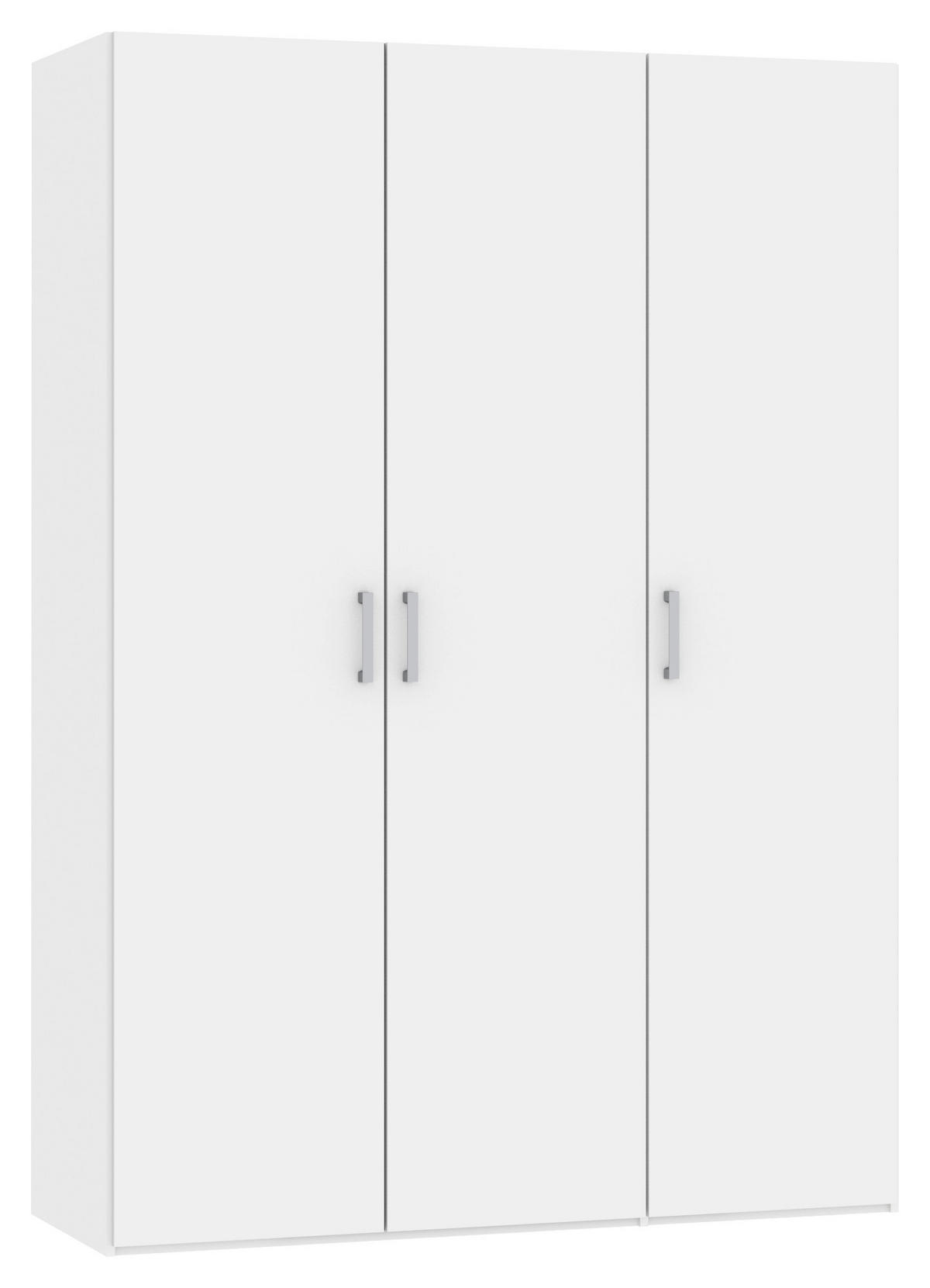 DREHTÜRENSCHRANK in Weiss  - Chromfarben/Weiss, Design, Holzwerkstoff (152/236/59cm) - Carryhome
