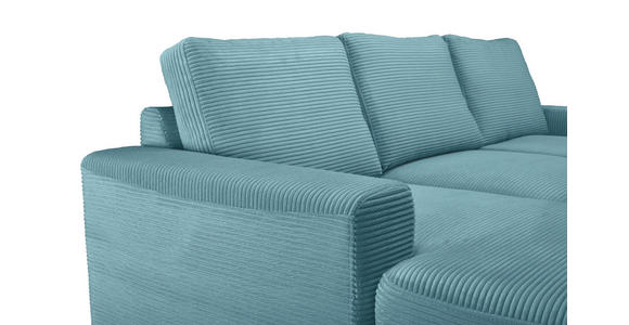 ECKSOFA Türkis Cord  - Türkis/Schwarz, KONVENTIONELL, Textil/Metall (150/240cm) - Carryhome