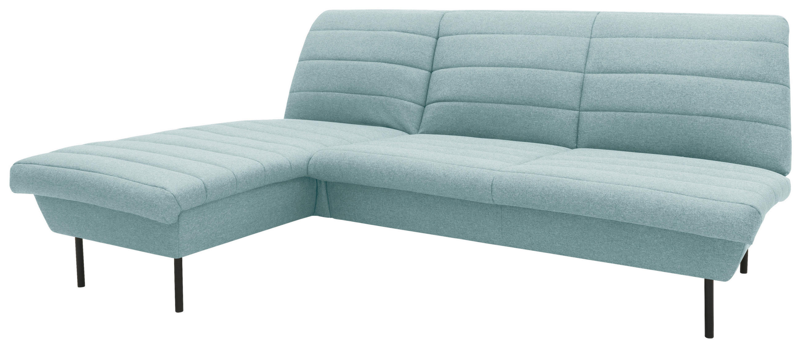 ECKSOFA Looks IX Mintgrau Webstoff  - Mintgrau/Schwarz, Design, Textil/Metall (168/214cm) - LOOKS by W.Joop