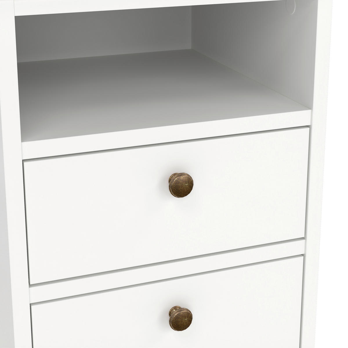 NACHTSCHRANK 43,6/58,8/40 cm  - Messingfarben/Weiß, MODERN, Holzwerkstoff/Metall (43,6/58,8/40cm) - MID.YOU