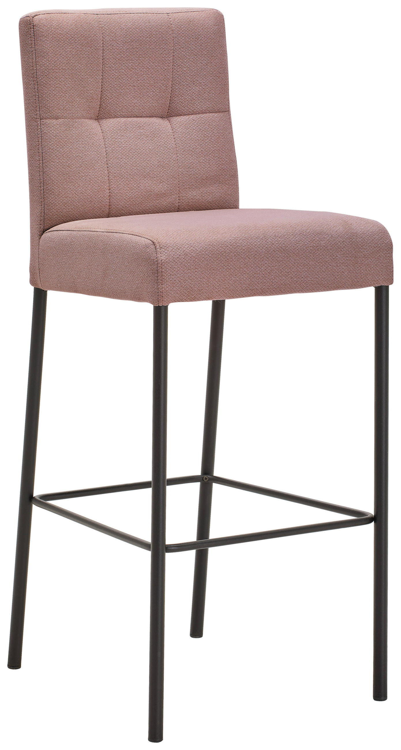 BARHOCKER Webstoff Rosa, Schwarz Eisen Stoffauswahl  - Schwarz/Rosa, Design, Textil/Metall (42/102/50cm) - home24