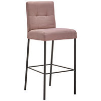 BARHOCKER Webstoff Rosa, Schwarz Eisen Stoffauswahl  - Schwarz/Rosa, Design, Textil/Metall (42/102/50cm) - home24