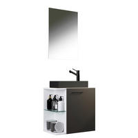 GÄSTBADRUM 52 cm  - vit/svart, Modern, metall/trämaterial (52cm) - MID.YOU