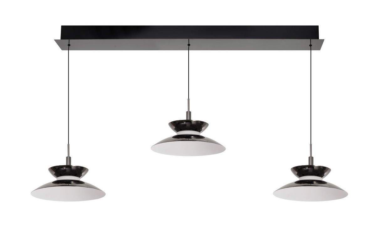 LED-HÄNGELEUCHTE Gubbio 94/150/22 cm  - Schwarzchrom, Design, Metall (94/150/22cm)
