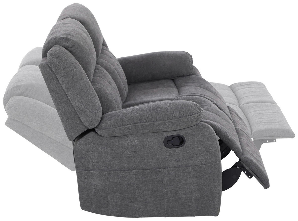 2-SITS SOFFA i textil grå  - svart/grå, Basics, textil/plast (153/101/90cm) - P & B