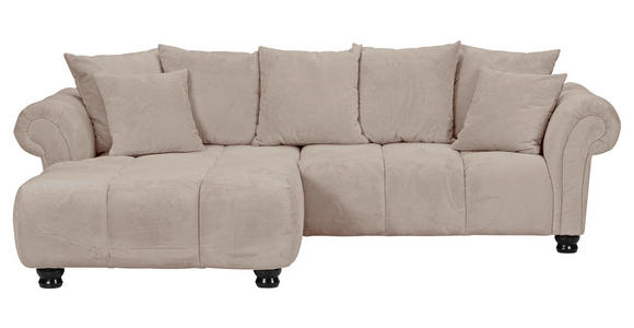ECKSOFA Beige Plüsch Zierkissen, Rückenkissen, Rücken echt  - Dunkelbraun/Beige, KONVENTIONELL, Holz/Textil (190/288cm) - Carryhome
