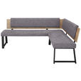 ECKBANK 200/160 cm  in Grau, Schwarz, Eichefarben  - Eichefarben/Schwarz, MODERN, Holzwerkstoff/Textil (200/160cm) - Venda