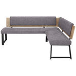 ECKBANK 200/160 cm  in Grau, Schwarz, Eichefarben  - Eichefarben/Schwarz, MODERN, Holzwerkstoff/Textil (200/160cm) - Venda