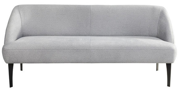 SITZBANK in Textil Hellgrau  - Hellgrau/Schwarz, KONVENTIONELL, Textil/Metall (197/85/72cm) - Moderano