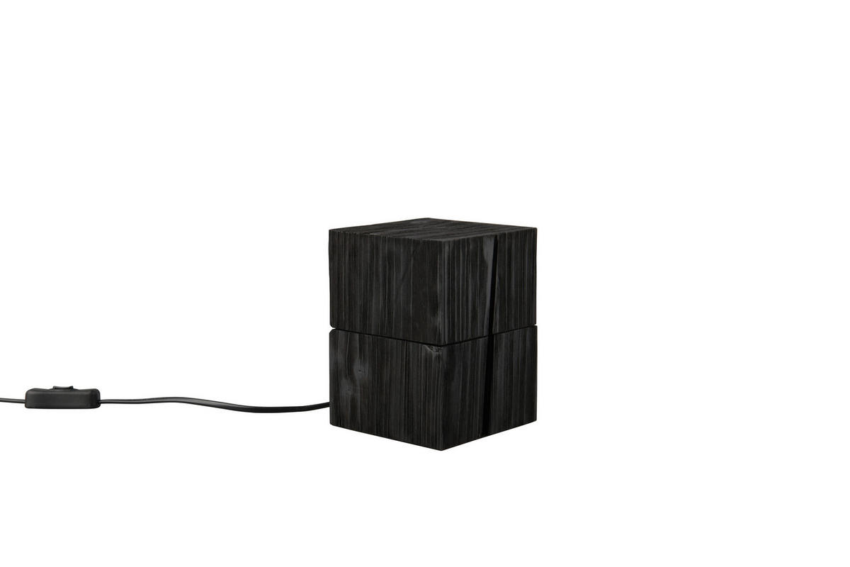 TISCHLEUCHTE - Schwarz, Trend, Holz (12/12/16cm) - Trio Leuchten