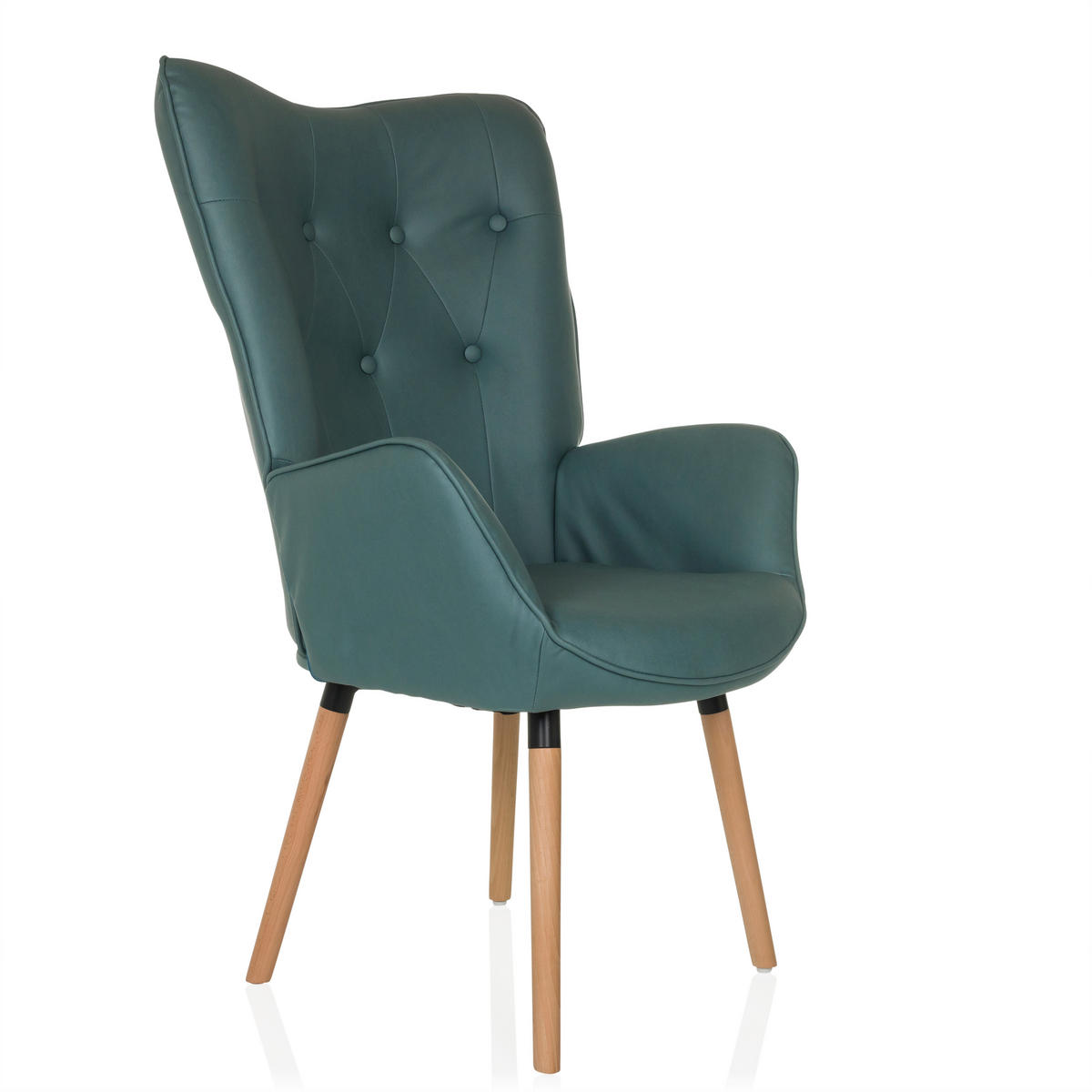 OHRENSESSEL in Velours Mintgrün  - Buchefarben/Mintgrün, MODERN, Holz/Textil (70/106/75cm) - MID.YOU