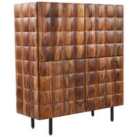 HIGHBOARD  109/120/42 cm  - Sheeshamfarben/Schwarz, Trend, Holz/Metall (109/120/42cm) - Ambia Home