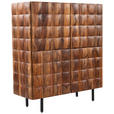 HIGHBOARD  109/120/42 cm  - Sheeshamfarben/Schwarz, Trend, Holz/Metall (109/120/42cm) - Ambia Home