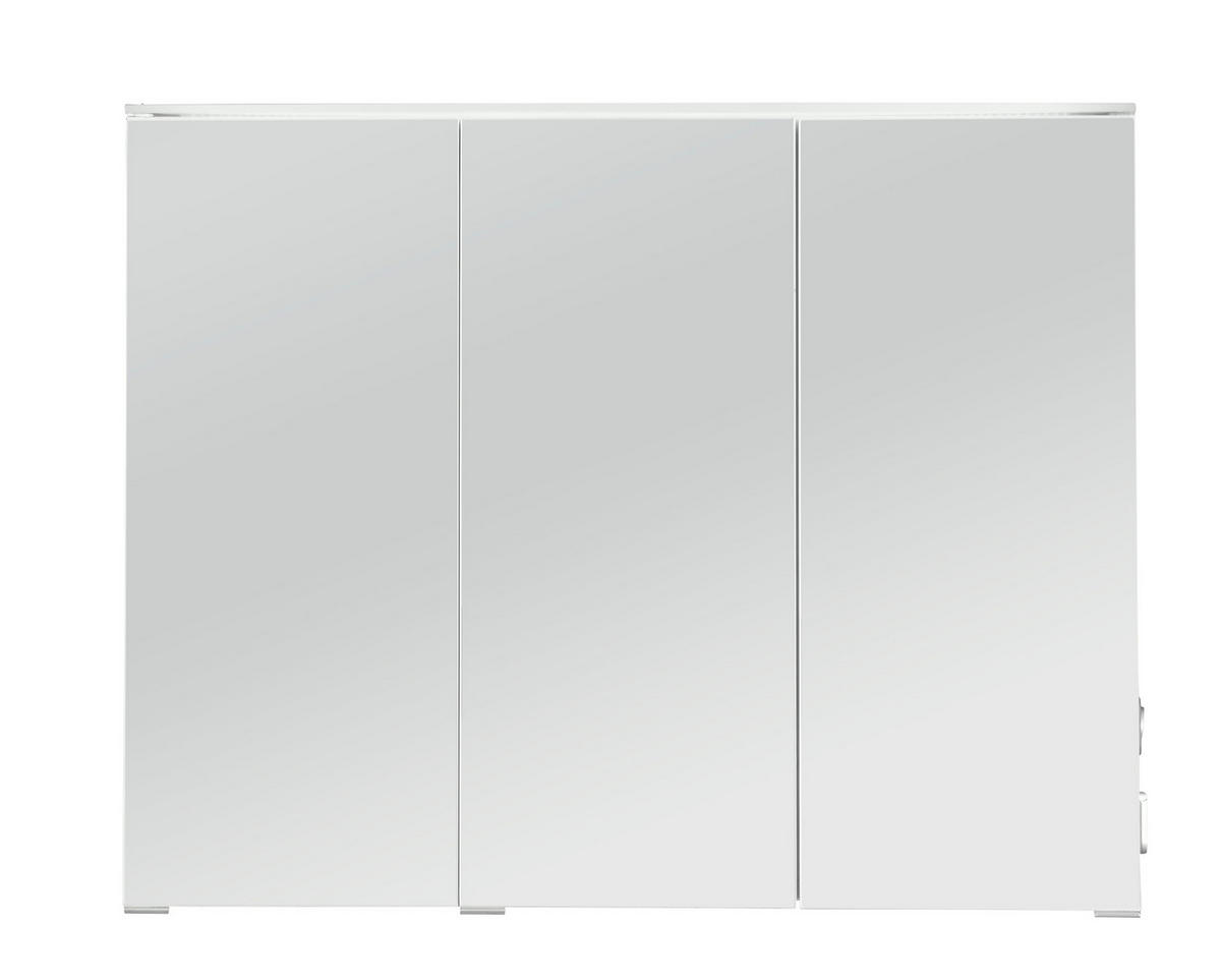 ZRKADLOVÁ SKRINKA, biela, 90/72/18 cm - biela/chrómová, Modern, kov/kompozitné drevo (90/72/18cm) - Stylife