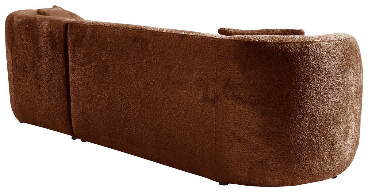 ECKSOFA in Bouclé Rostfarben  - Rostfarben/Schwarz, Design, Kunststoff/Textil (264/143cm) - MID.YOU