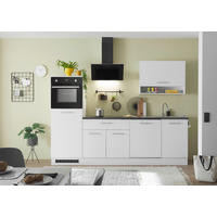 KÜCHENBLOCK 260 cm   in Weiß  - Anthrazit/Silberfarben, Basics, Holzwerkstoff/Metall (260cm) - MID.YOU