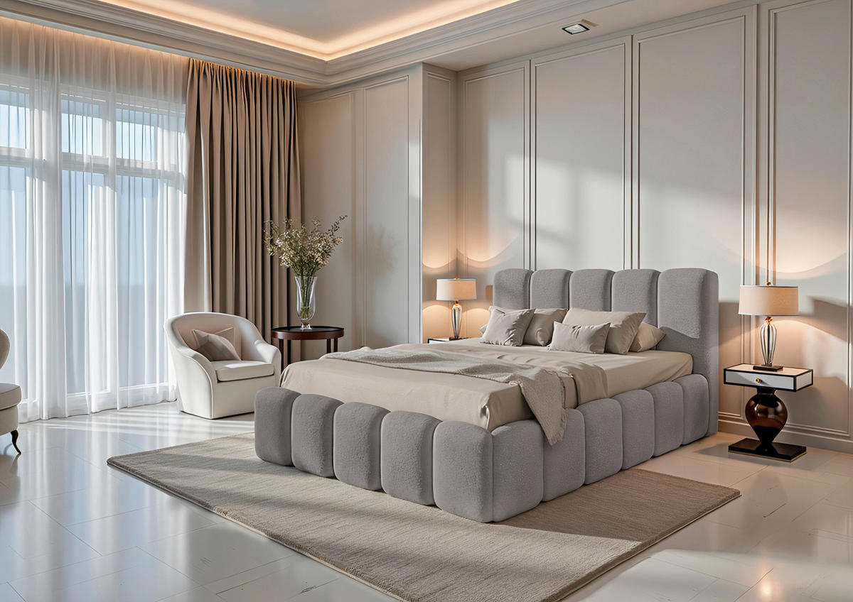 POLSTERBETT Lattenrost, Bettkasten Grau 180/200 cm  - Grau, MODERN, Holz/Textil (180/200cm) - Livetastic