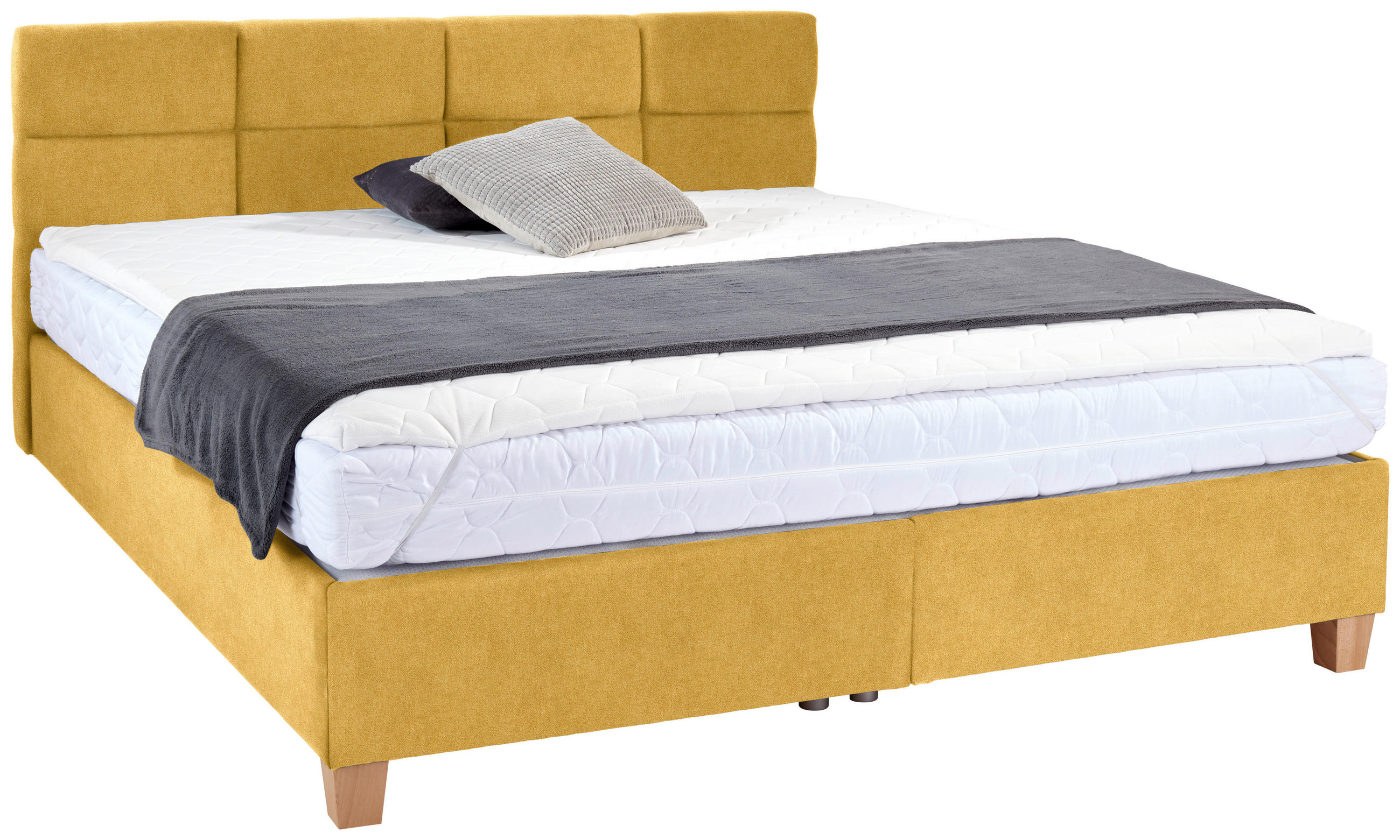 Polsterbett Mit Bettkasten 140x200 Bellagio Gelb