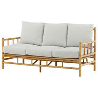 LOUNGESOFA 180/88/77 cm Bambus, Rattan  - Hellbraun/Creme, KONVENTIONELL, Holz/Textil (180/88/77cm) - Gardenson