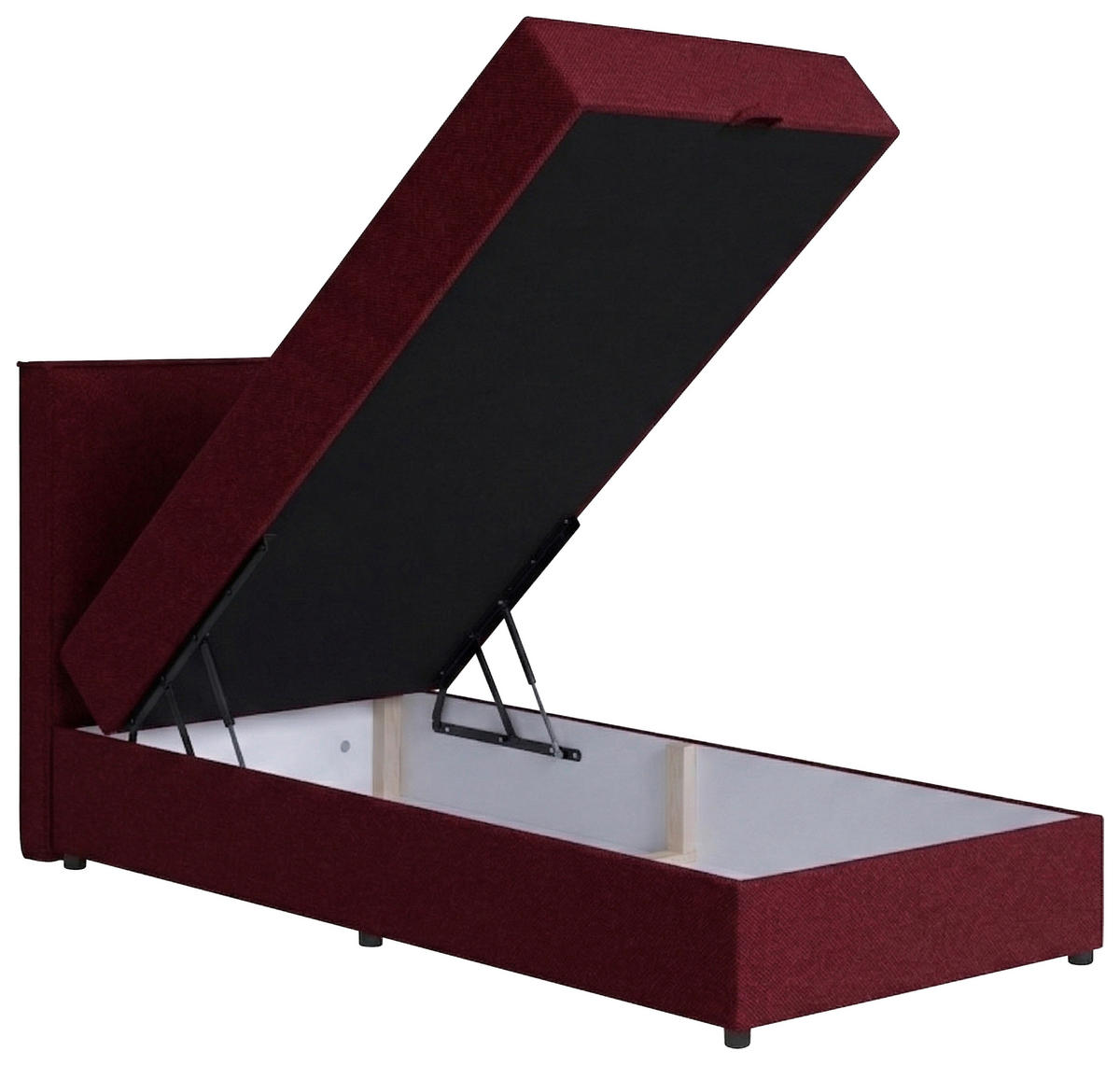 BOXBETT 100/200 cm,  in Rot, H3 = fest  - Rot/Schwarz, MODERN, Kunststoff/Textil (100/200cm) - MID.YOU