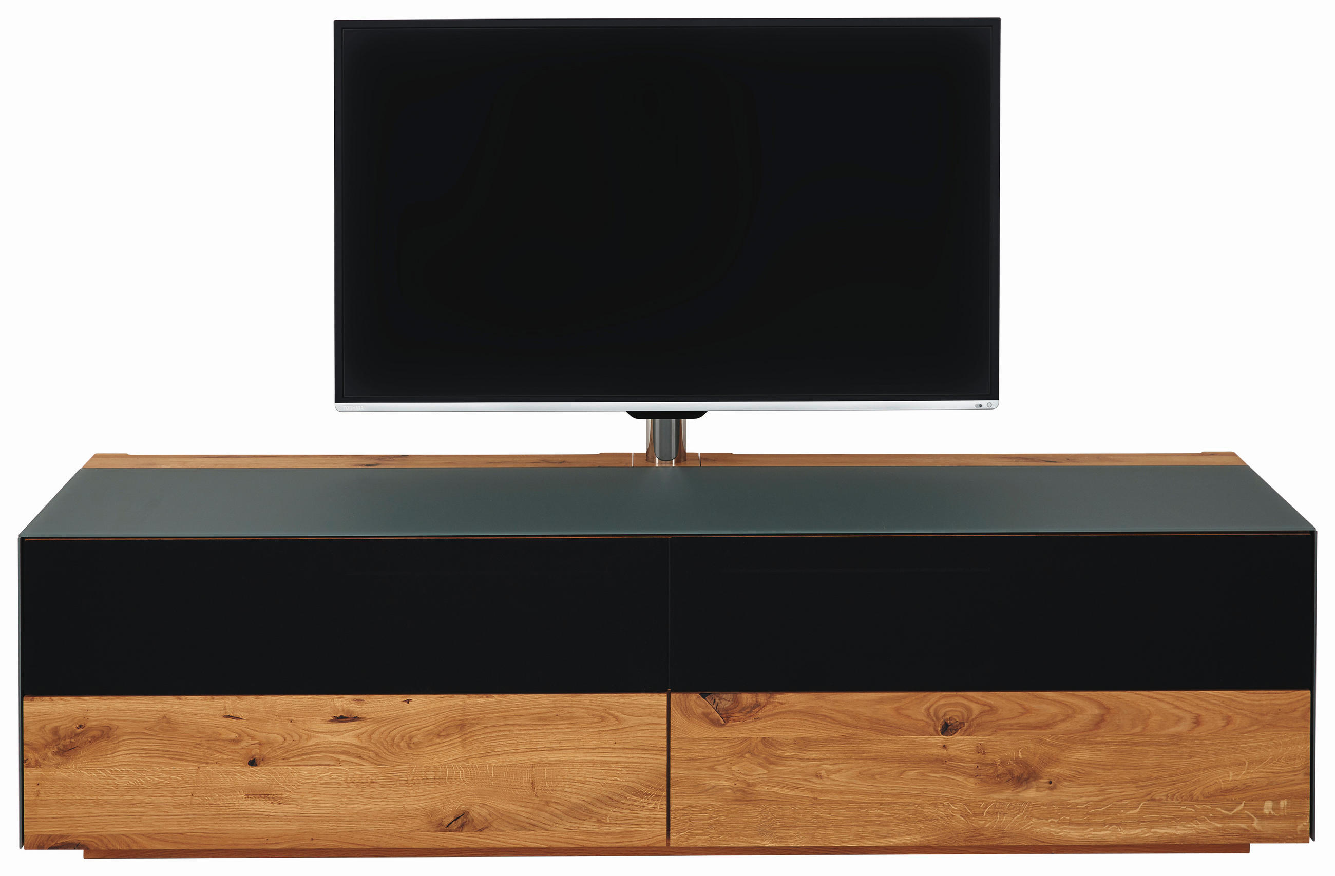 TV-ELEMENT - Eichefarben/Schwarz, Design, Glas/Holz (201,2/48,4/57,8cm) - Team 7