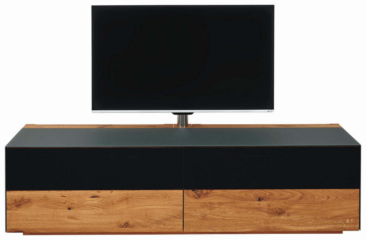 TV-ELEMENT - Eichefarben/Schwarz, Design, Glas/Holz (201,2/48,4/57,8cm) - TEAM 7