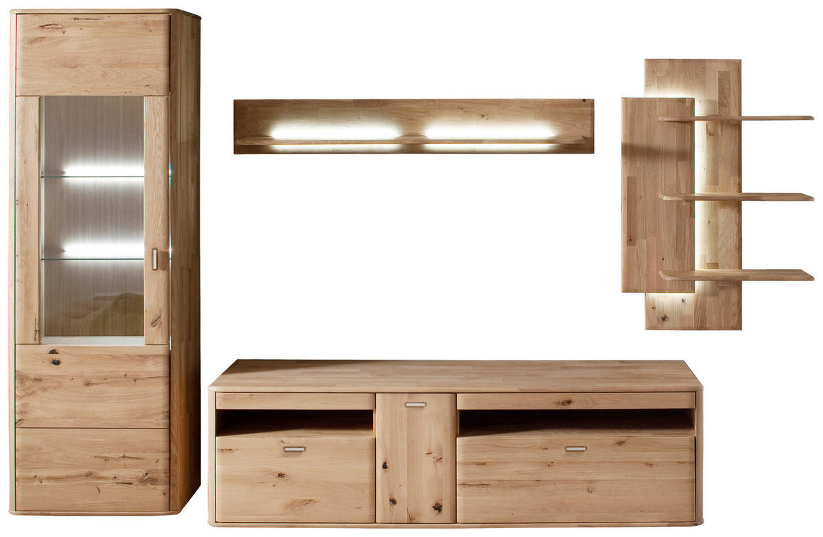 HYLLKOMBINATION  i ekfärgad  310/208/50 cm  - ekfärgad, Design, metall/trä (310/208/50cm) - Livetastic