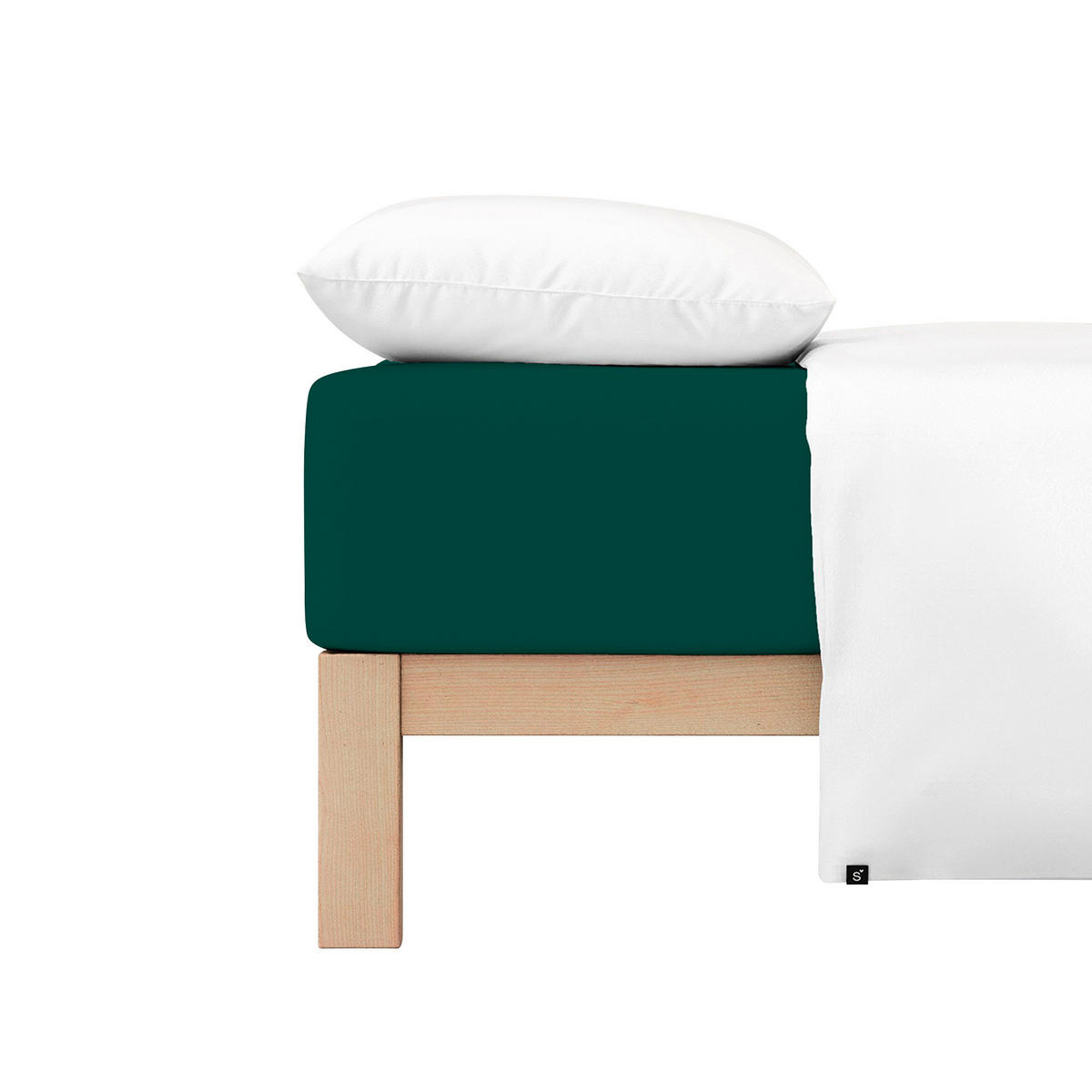 PLAHTA S GUMICOM 90-100/190-220 cm  PURE  - tamno zelena, Basics, tekstil (90-100/190-220cm) - Schlafgut