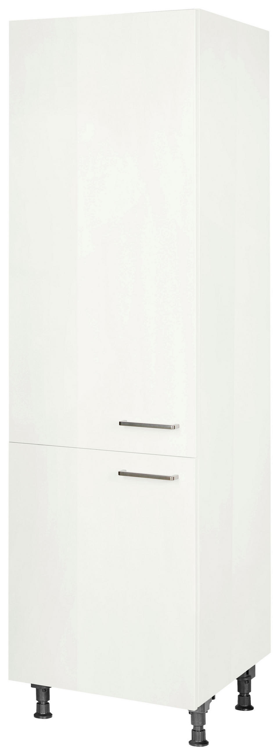 GESCHIRRSCHRANK 60/216,6/58 cm  in Weiß Hochglanz  - Edelstahlfarben/Weiß Hochglanz, MODERN, Holzwerkstoff/Metall (60/216,6/58cm) - Nobilia