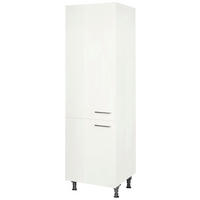 GESCHIRRSCHRANK 60/216,6/58 cm  in Weiß Hochglanz  - Edelstahlfarben/Weiß Hochglanz, MODERN, Holzwerkstoff/Metall (60/216,6/58cm) - Nobilia