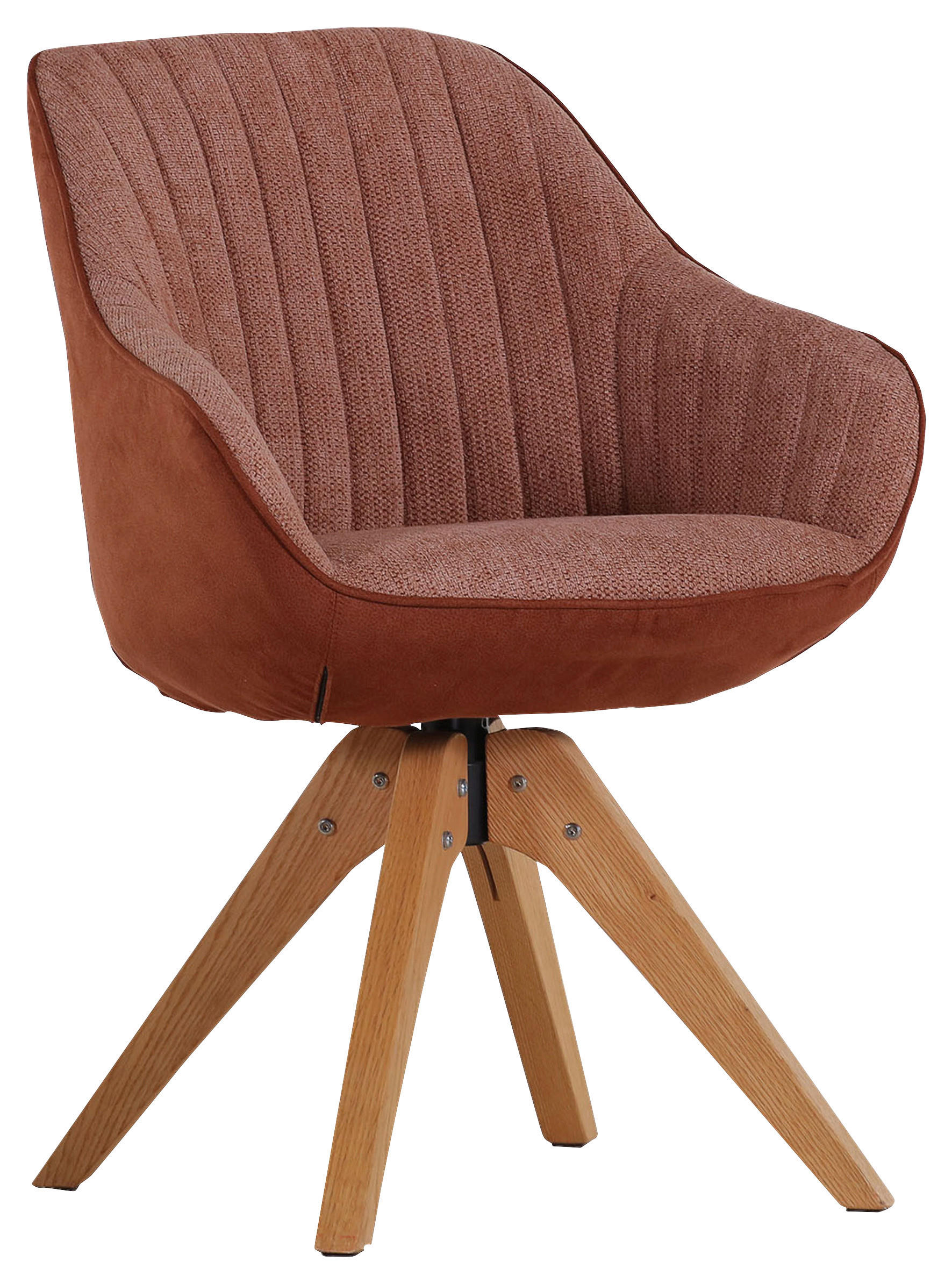STOLIČKA S PODRÚČKAMI, velúr, terakota - hnedá/farba duba, Design, drevo/textil (60/83/65cm) - Hom`in