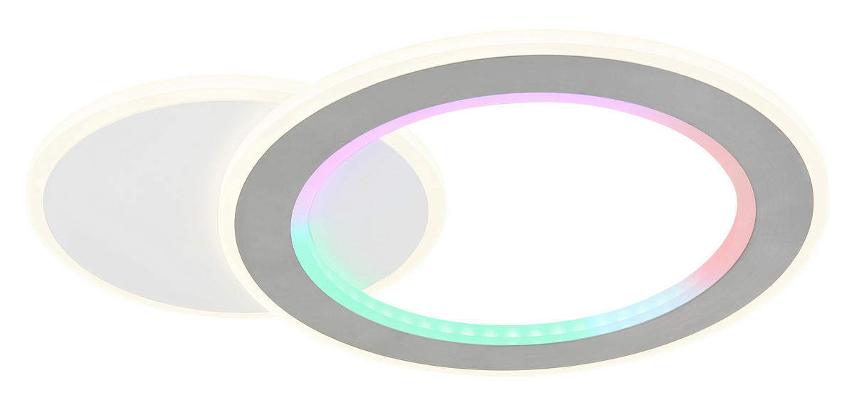 LED-DECKENLEUCHTE 51/38/4 cm   - Hellgrau/Schwarz, Design, Kunststoff/Metall (51/38/4cm) - Globo