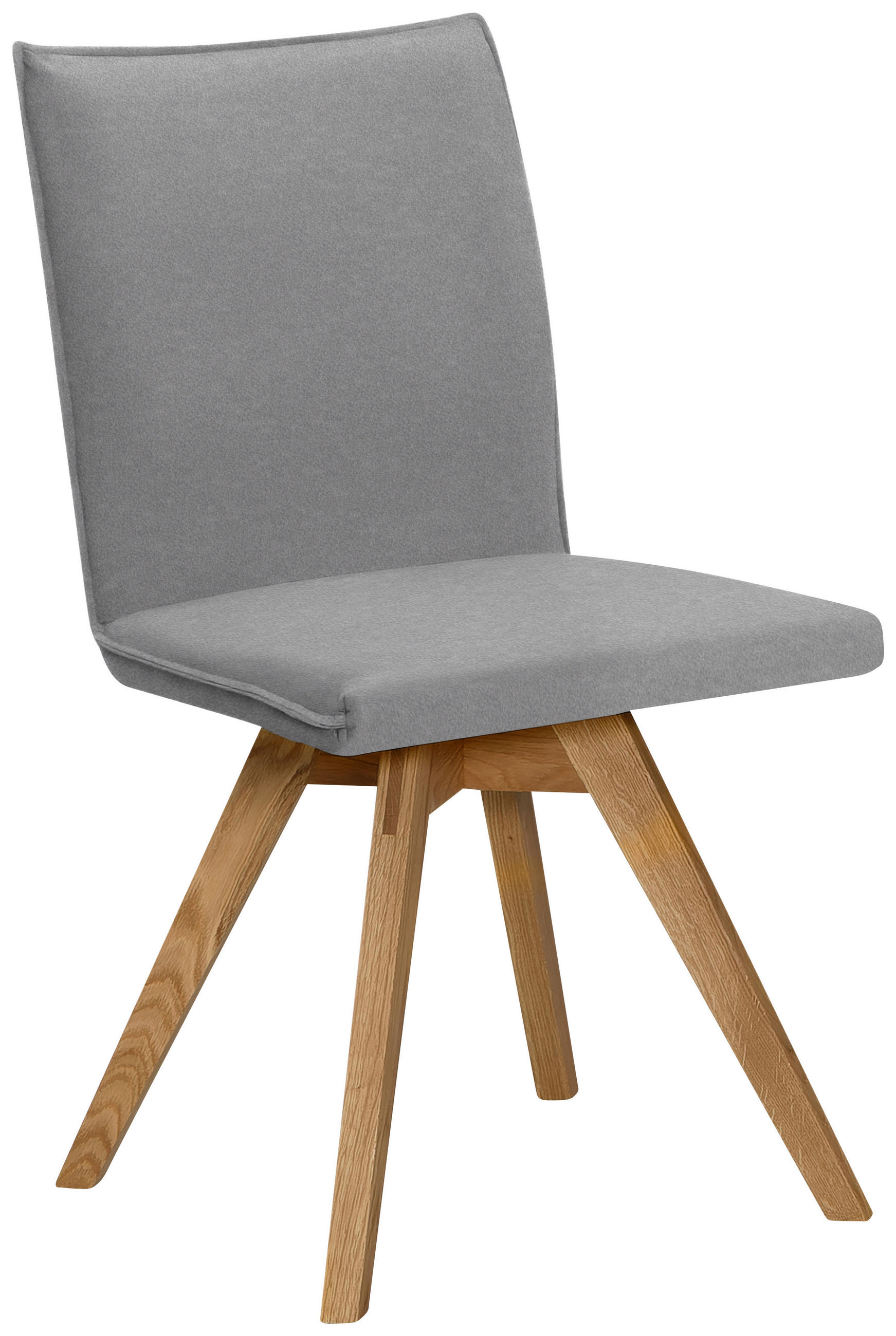 STUHL in Holz, Textil Eichefarben, Hellgrau  - Eichefarben/Hellgrau, KONVENTIONELL, Holz/Textil (60/91/61cm) - Moderano