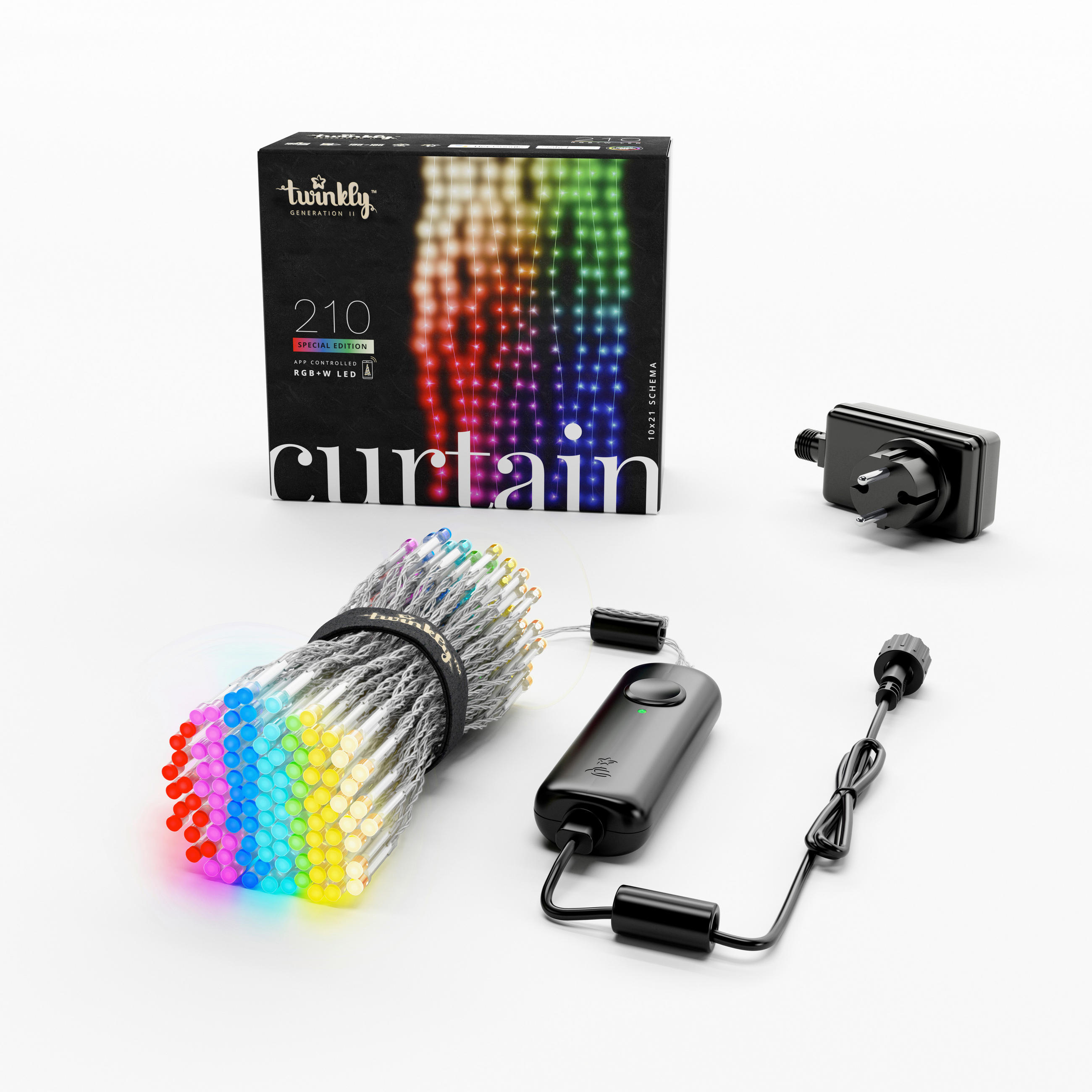 XXXLutz Led-Dekoleuchte Twinkly Blau, Grün, Rot, Weiß 210 cm