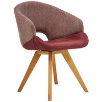 ARMLEHNSTUHL  in Webstoff  - Eichefarben/Bordeaux, Design, Holz/Textil (58/83/59cm) - Linea Natura