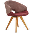 ARMLEHNSTUHL  Stoffauswahl, Typenauswahl Webstoff  - Eichefarben/Bordeaux, Design, Holz/Textil (58/83/59cm) - Linea Natura