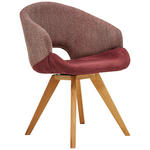 ARMLEHNSTUHL  Stoffauswahl, Typenauswahl Webstoff  - Eichefarben/Bordeaux, Design, Holz/Textil (58/83/59cm) - Linea Natura