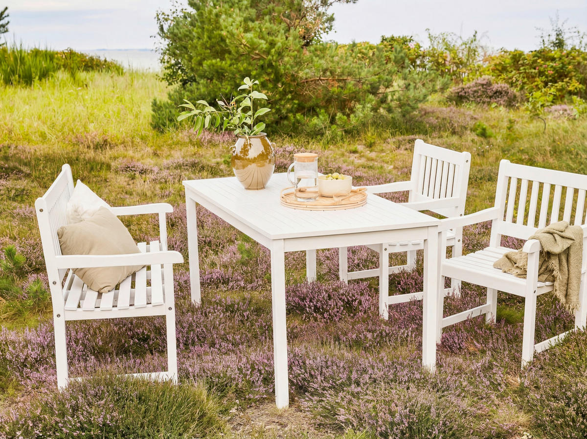 GARTENTISCH 130/70/75 cm Holz rechteckig  - Weiß, Basics, Holz (130/70/75cm) - Amatio Basic